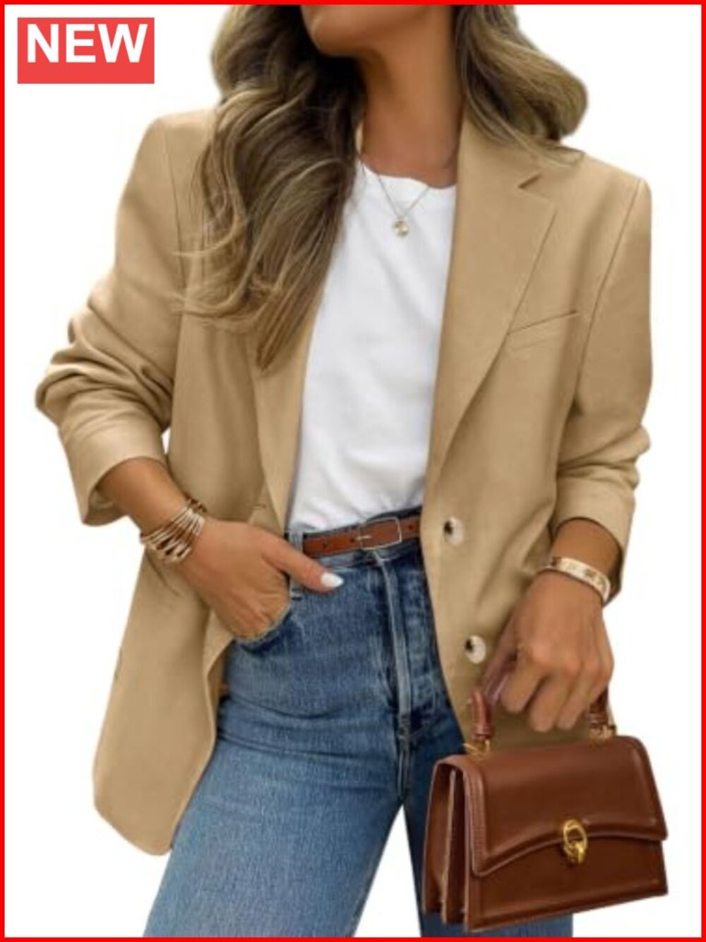 Women's Business Casual Blazer Open Front Notch Lapel Pockets